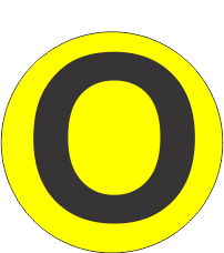 Fouroescent Circle or Square Label Alphabetic letter O